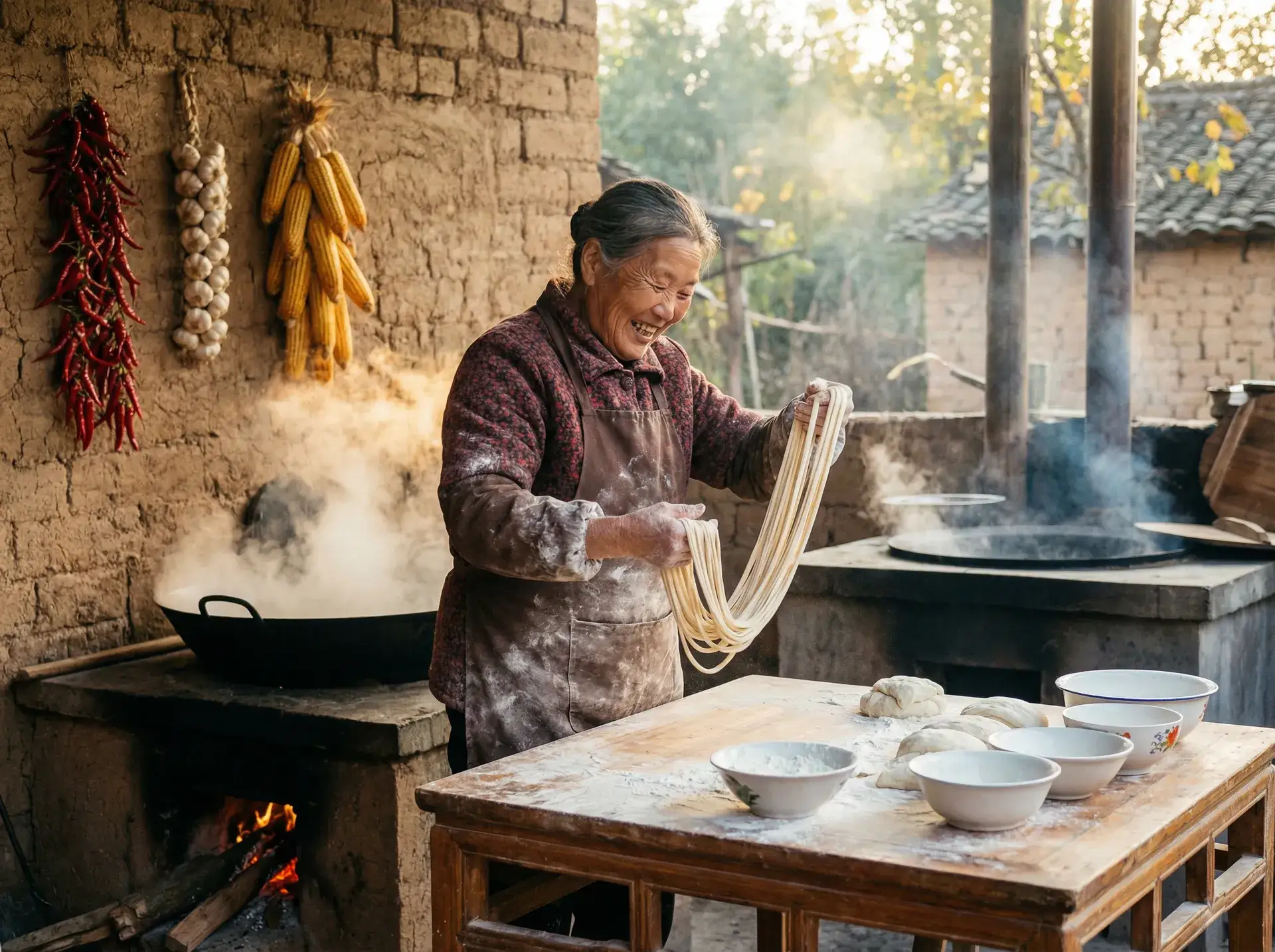 农家大嫂手擀面 - 因为爱情电视剧全集 乡村美食